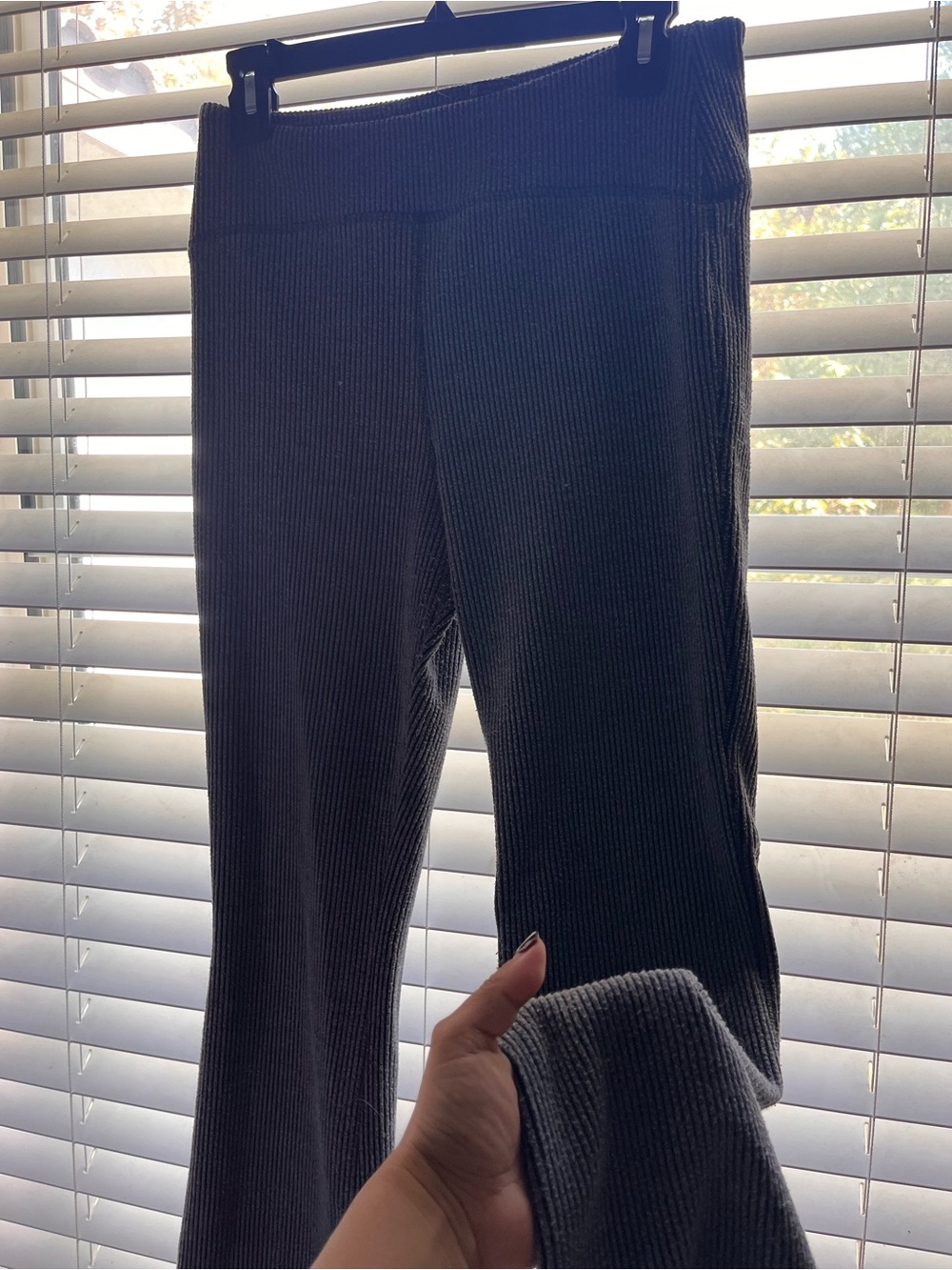 wild fable Women's Gray Ribbed Knit flare Pants